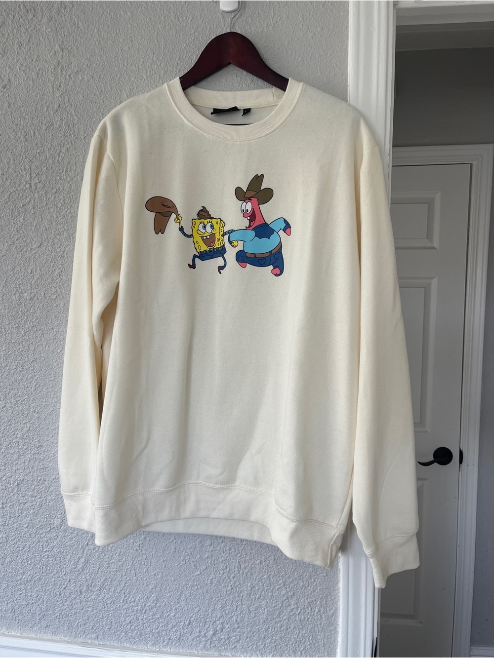 Nickelodeon SpongeBob SquarePants Cowboy Graphic Crewneck Sweatshirt Men’s XL